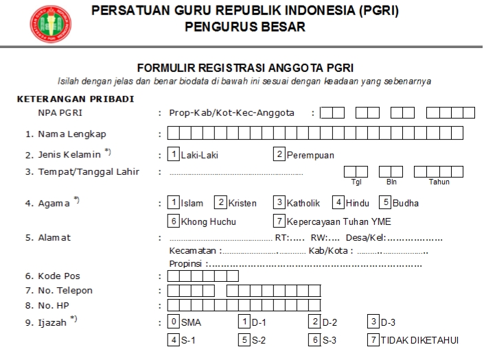 Pendaftaran PGRI Buton - Persatuan Guru Republik Indonesia Cabang Buton